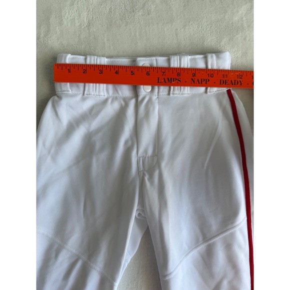 NWT Alleson Athletic White Baseball Uniform Pants Red Piping Small Straight Leg - Picture 11 of 14